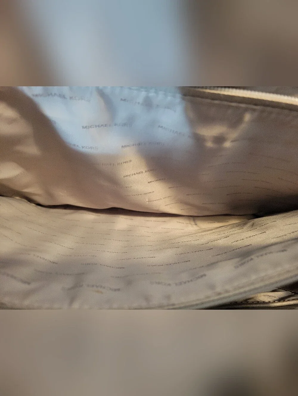 Michael Kors Neutral Saffiano Tote in Light Taupe
